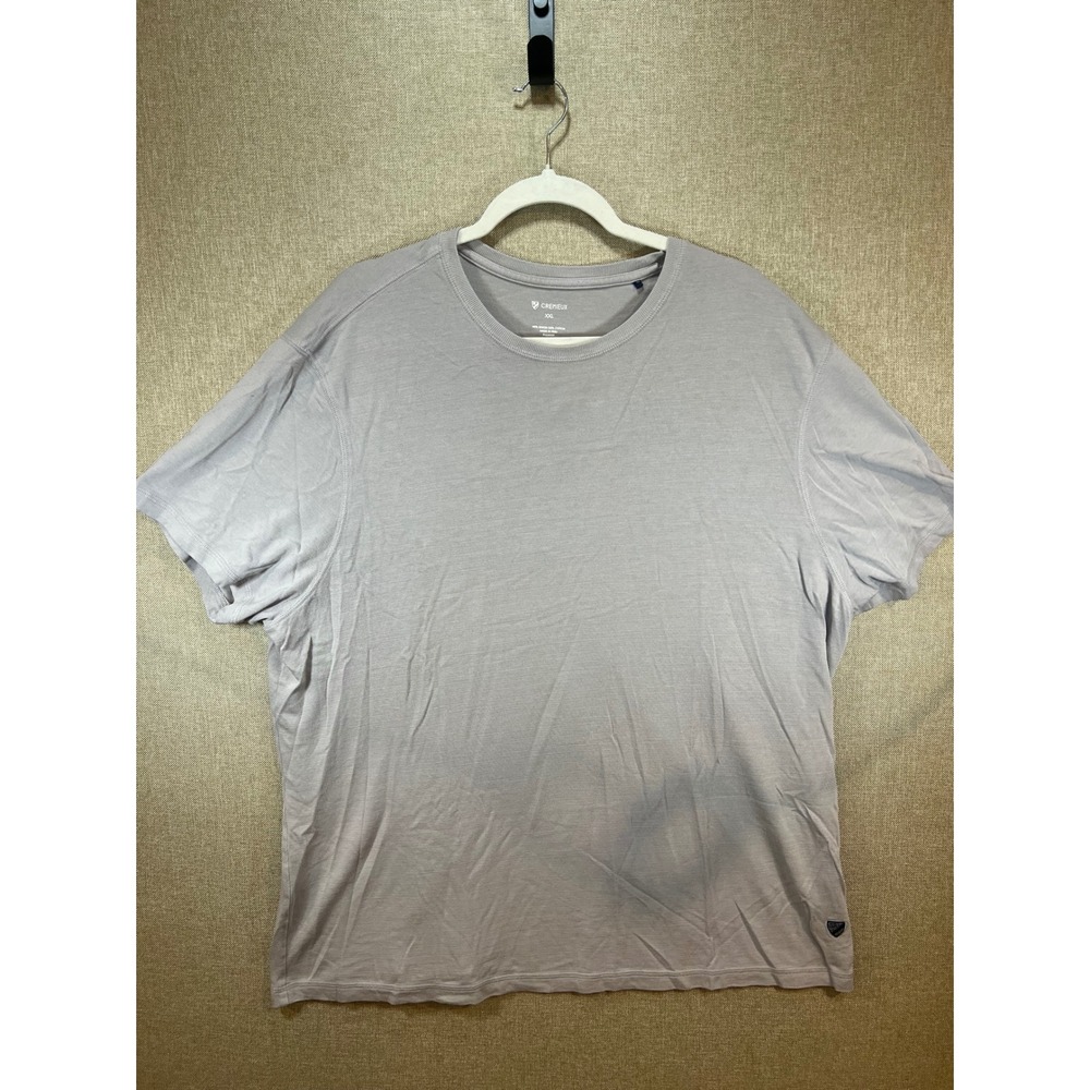 Cremieux Mens XXL T-Shirt Lavender Grey Rayon Cotton Blend Short Sleeve Crewneck